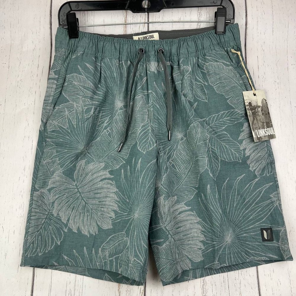 LinkSoul Golf Small Tempus Fugit Printed Shorts Green Men New‎